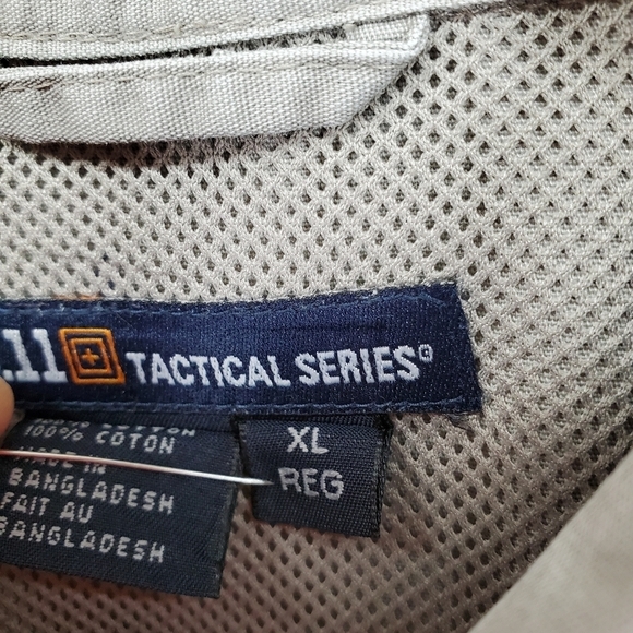 5.11 Tactical Canvas Shirt Men XL Beige Khaki Cargo Conceal Pocket Button Up NRA - Picture 2 of 13